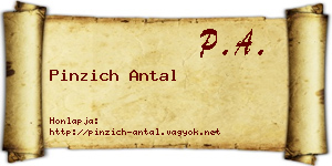 Pinzich Antal névjegykártya